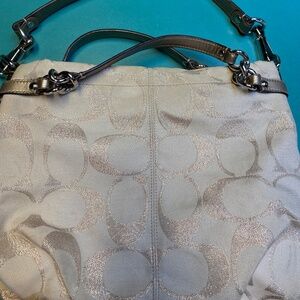 Coach Brooke Signature Sateen Hobo Bag - Metallic Gold Bag